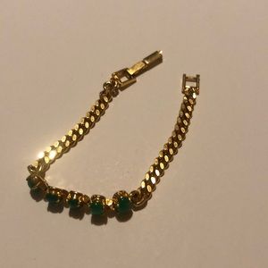 Gold plated zade bracelet